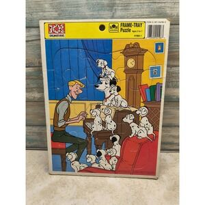 Vintage Disney - 101 DALMATIANS - 12 Piece Golden Frame Tray‎ Puzzle - 4198A-1